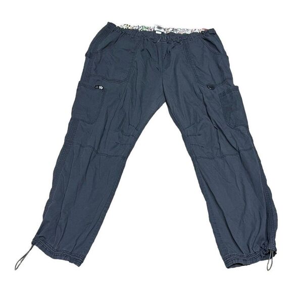 Black Koi  Kathy Peterson Women's Scrub Pants Cargo Pockets Cinch Ankle     READ - Picture 1 of 8